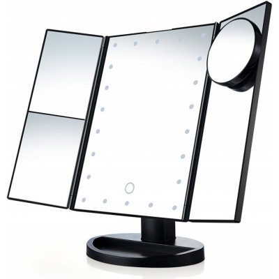 Zrcátko na líčení s 22 LED diodami ZRCADLO kosmetické zvětšovací skládací – Hledejceny.cz
