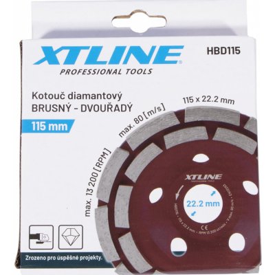 Xtline Kotouč diamantový brusný dvouřadý 125 x 5 x 22,2 mm HBD125 – Zboží Dáma
