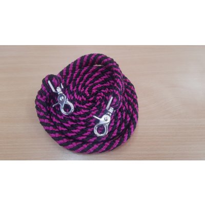 BOSNAY Otěže nylonové propletené BOSNAY černá/tmavě růžová – Zboží Dáma