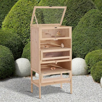 Goleto Dřevěná klec pro hlodavce 60 x 40 x 120 cm – Zboží Dáma