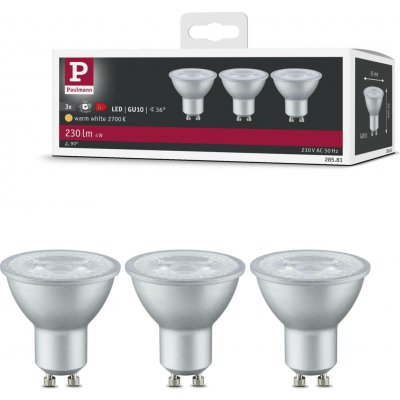 Paulmann 3ks-sada LED reflektor 4W GU10 230V 2700K teplá bílá – Hledejceny.cz