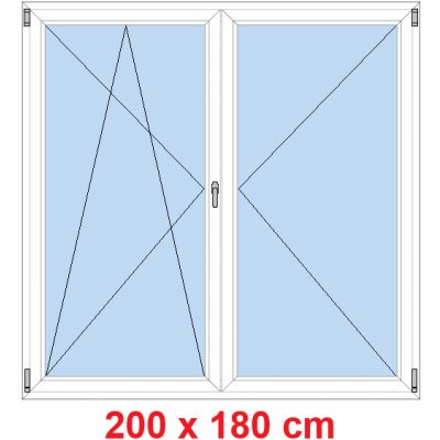 Soft Dvoukřídlé balkonové dveře otevíravé a sklopné Winchester/Bílá 200 x 180 cm – Sleviste.cz