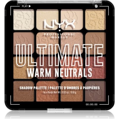 NYX Professional Makeup Ultimate Shadow Palette oční stíny Warm Neutrals 16 ks – Hledejceny.cz