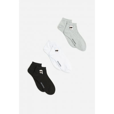 Karl Lagerfeld ponožky K/IKON SNEAKER SOCK 3P BLACK/WHITE/GREY – Hledejceny.cz