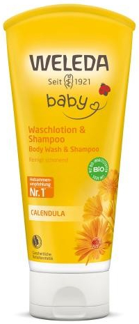 Weleda Baby Calendula Shampoo And Body Wash 200 ml jemný měsíčkový šampon na vlasy a tělo pro děti