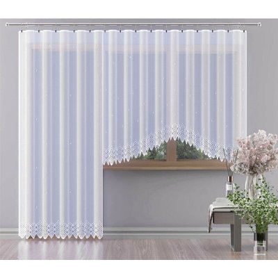 Hotová záclona nebo balkonový komplet, SELENA, bílá 300 x 150 cm – Sleviste.cz