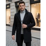 Pánský dvouřadý zimní kabát Polos cx0434 černá – Sleviste.cz