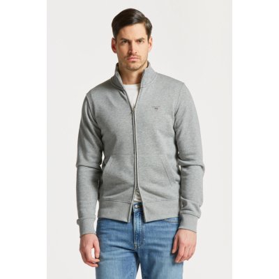 GANT ORIGINAL FULL ZIP CARDIGAN šedá