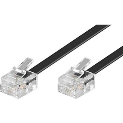 Goobay Kabel telefonní s konektory RJ11, 6/4, černý – Zboží Mobilmania
