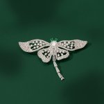 Éternelle luxusní brož s čirými Pavé zirkony vážka B8070-E-166 stříbrná – Zboží Dáma