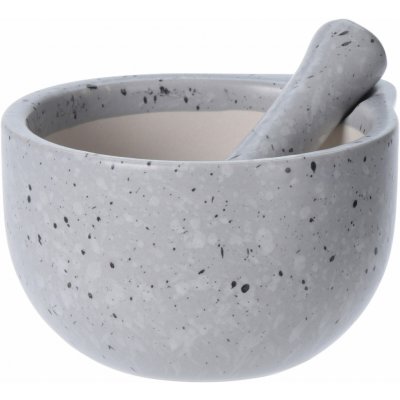 H&L Hmoždíř StoneLook 330 ml, kamenina, žulový efekt světle šedý – Zboží Mobilmania