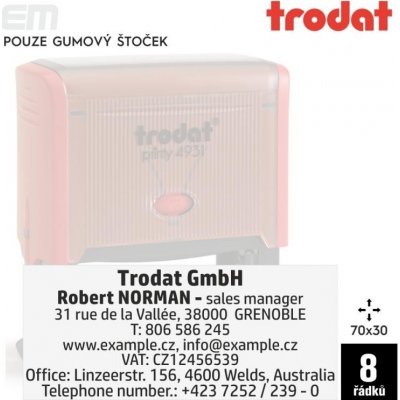 Trodat 4931 [ 70 x 30 mm pouze gumový štoček – Zboží Živě