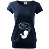 Těhotenské a kojící tričko Bezvatriko tričko pro těhotné Kopat maminku je zábava modrá