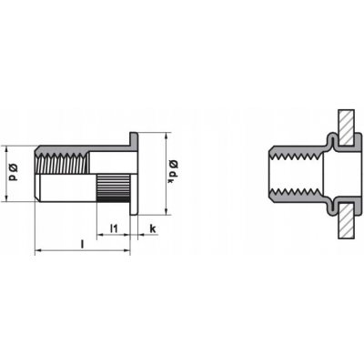 Nýtovací matice s plochou hlavou M3 / balení 500 ks – Hledejceny.cz