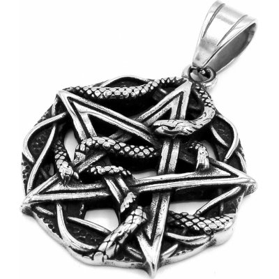 Steel Jewelry Přívěsek PENTAGRAM S HADEM Chirurgická ocel PR240205 – Zboží Dáma