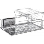 5five Simply Smart Odkapávač na nádobí dvoupatrový, nerezová ocel, 47 x 24 x 32 stříbrná – Sleviste.cz
