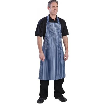 Whites Chefs Clothing Whites voděodolná náprsní zástěra modrobílá – Sleviste.cz