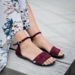 LEGUANO JARA Bordeaux Dámské barefoot sandály – Zboží Mobilmania