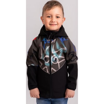 UNUO Dětská softshellová bunda s fleecem Slim Černá Khaki Fantazie – Zbozi.Blesk.cz