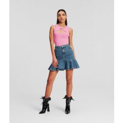 Karl Lagerfeld Jeans Klj Ruffle Denim Skirt modrá