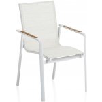 KETTLER Zahradní židle s teakovými područkami Diamond White - Beige 0103902-5800 409203 – Hledejceny.cz