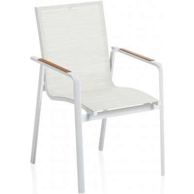 KETTLER Zahradní židle s teakovými područkami Diamond White - Beige 0103902-5800 409203 – Hledejceny.cz