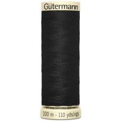 Nit PES Gütermann - univerzální síla 100 (100m) - různé barvy barva 000 - černá