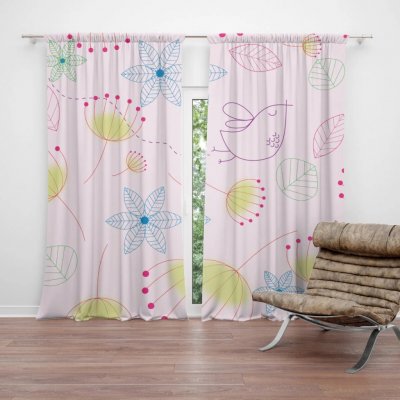 Sablio Závěs Barevné obrázky: 2ks 140x250cm – Hledejceny.cz