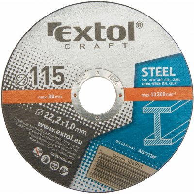 EXTOL CRAFT kotouče řezné na kov, 5ks, 115x1,0x22,2mm, 106901 – Zboží Mobilmania