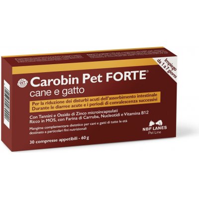 NBF Lanes carobin pet forte pes a kočka podpora v případě akutního průjmu 30 kps – Hledejceny.cz