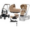 Kočárek Cybex e-Priam 3.0 Kombinovaný + Cloud Z2 Autosedačka 0-13 kg + Základna Isofix Z2 Sada 4v1 Nude Beige Simply Flowers 2023