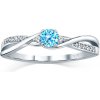 SILVEGO Stříbrný prsten s modrým Topazem a Brilliance Zirconia JJJR1100TS