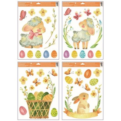 Okenní fólie s glitry Velikonoční 30 x 42 cm – Sleviste.cz