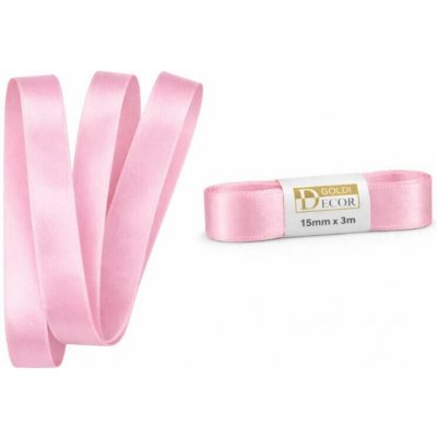 Stuha saténová světle růžová - světle růžová 15mm x 3m (6,-Kč/m) – Hledejceny.cz