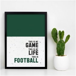 Zelený plagát na stenu s futbalovým motívom zelená A3
