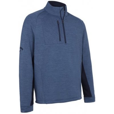 Callaway Eco Heather Stripe Back Fleece Navy Modrá