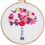 Stoklasa Vyšívací sada s předtištěným motivem 380637 10 růžovo-fialová kytice 15x22cm – Sleviste.cz