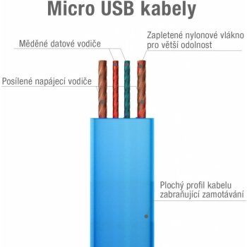 Avacom DCUS-MIC-120B USB - Micro USB, 120cm, modrý