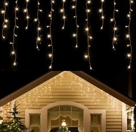 DENR Vánoční světelný LED závěs až 2500 diod venkovní + ovladač teplá bílá Velikost: 750 LED řetěz 15m + 5m kabel