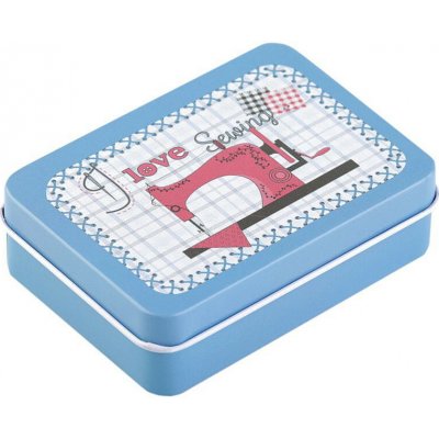 Plechová krabička na šití Varianta: 3 modrá nebeská, Balení: 1 ks – Hledejceny.cz