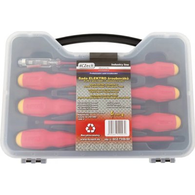4CZech Sada šroubováků 1000V PL,PH 6 dílná ELEKTRO + zkoušečka, v kufru – Sleviste.cz