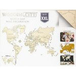 Dřevěná nástěnná 3D mapa světa XXL přírodní barvy – Sleviste.cz