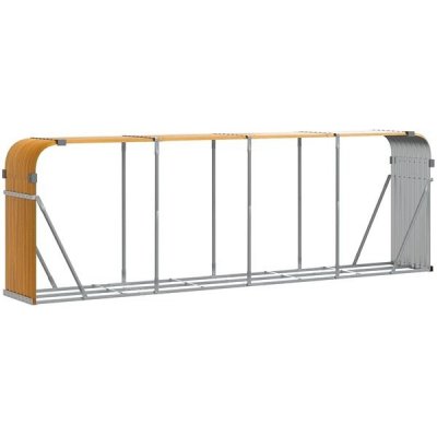 Shumee Dřevník pozinkovaná ocel 300 x 45 x 100 cm světle hnědý – Zboží Mobilmania