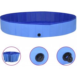 vidaXL Skládací bazén pro psy PVC modrý 300 x 40 cm
