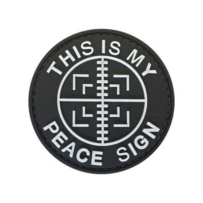 ARMED PATCHES PVC nášivka Peace Sign, černá – Zboží Mobilmania