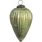 Clayre & Eef Zelená vánoční skleněná ozdoba špičatá baňka Chanel XL Ø 9*14 cm – Hledejceny.cz