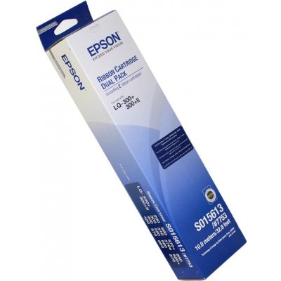 Epson S015613 dvojbalení Páska do tiskárny, originální, pro Epson LQ-300+, LQ-570+, LQ-580, LQ-850+, 10m, černá, dvojbalení C13S015613 – Hledejceny.cz