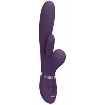 Vive Kura Multifunkční fialový přirážecí na bod G s kmitajícím jazykem a pulzačním stimulátorem na klitoris 24,5 x 3,5 cm
