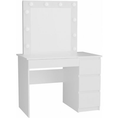Topeshop Marina toaletní stolek T/L+MIJ/P s LED zrcadlem bílý – Zboží Dáma