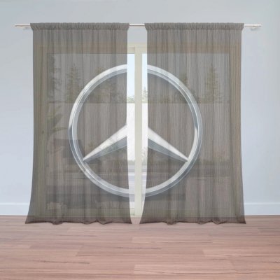 Sablio Záclony Logo 5 Dřevo: 2ks 150x250cm – Hledejceny.cz